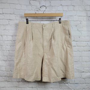 Brandini le Collexioni Linen Shorts Men's Washable Pleated Front